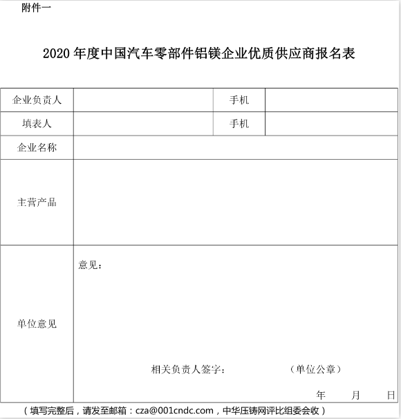 2020年度鋁鎂企業優質供應商評比正式啟動